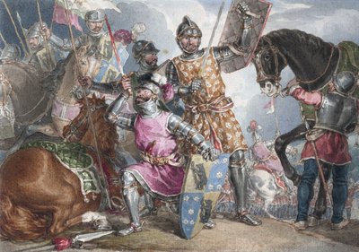 Re Enrico VI, parte III, atto II, scena III, Warwick, Edoardo e Riccardo alla Battaglia di Towton da John Augustus Atkinson